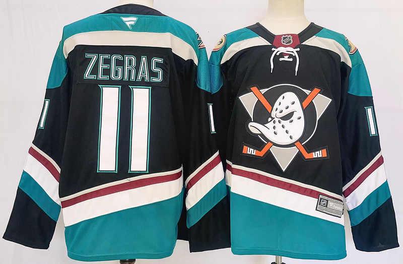 Men's Anaheim Ducks Trevor Zegras #11 Black jersey Men's Anaheim Ducks Trevor Zegras #11 Black jersey